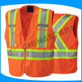 ANSI 107 veste de segurança reflector fluorescente vermelho veneziana vermelho